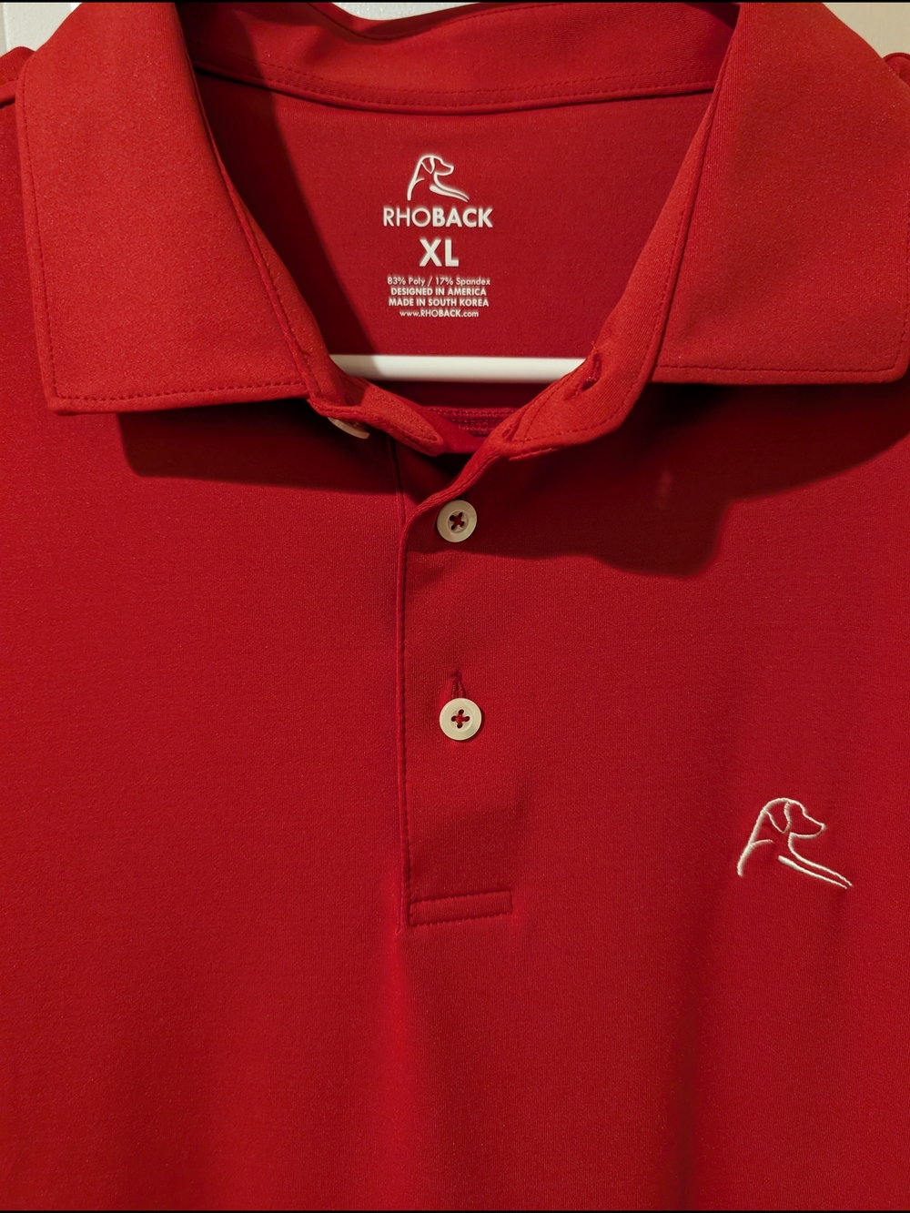 Rhoback Red Performance Polo - Men’s Short Sleeve - Picture 2 of 6